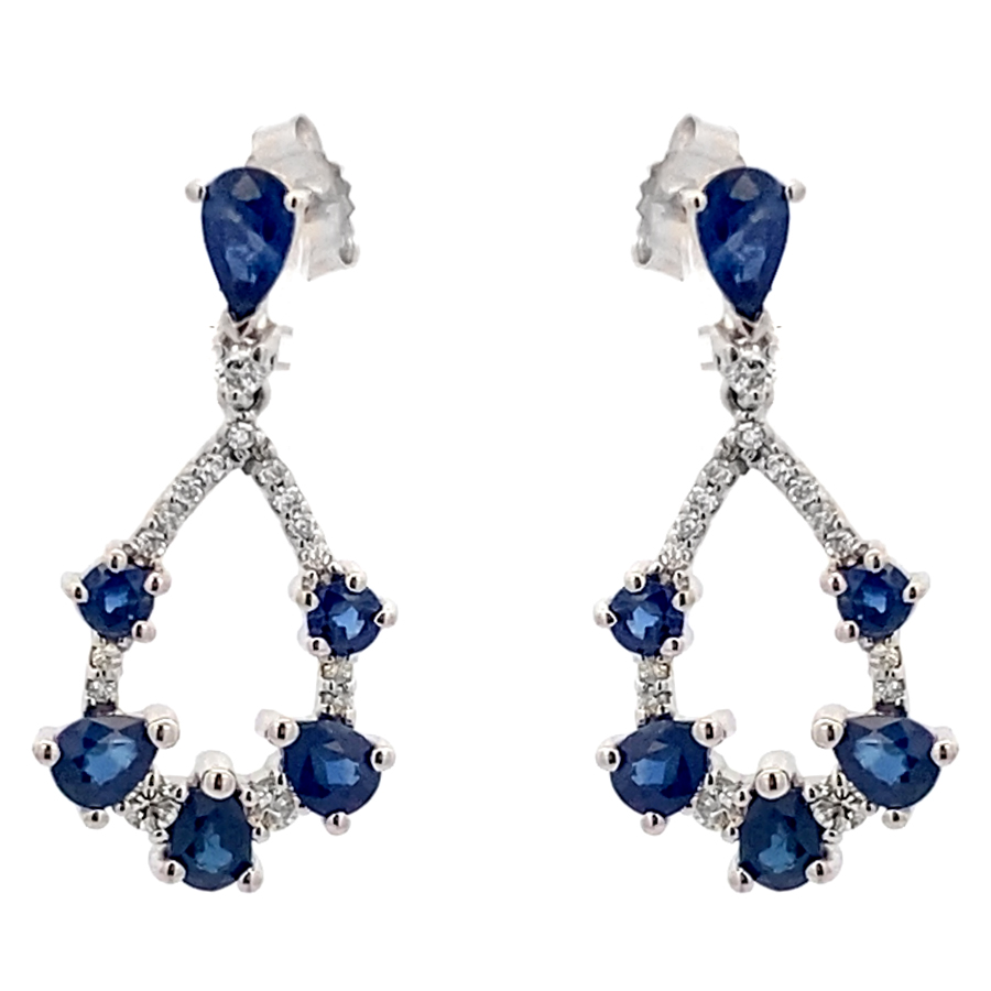 Sapphire Diamond Dangle Earrings